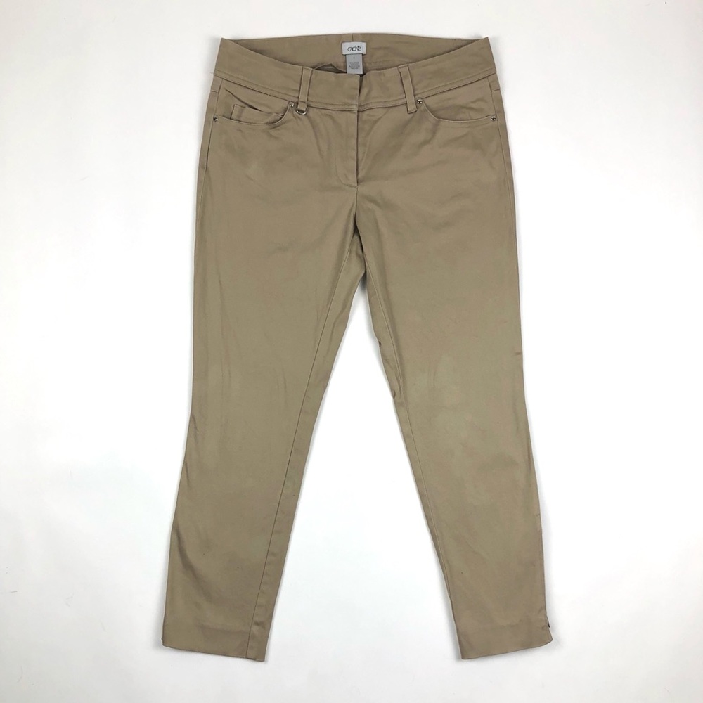 Cache Khaki Zip Ankle Pants